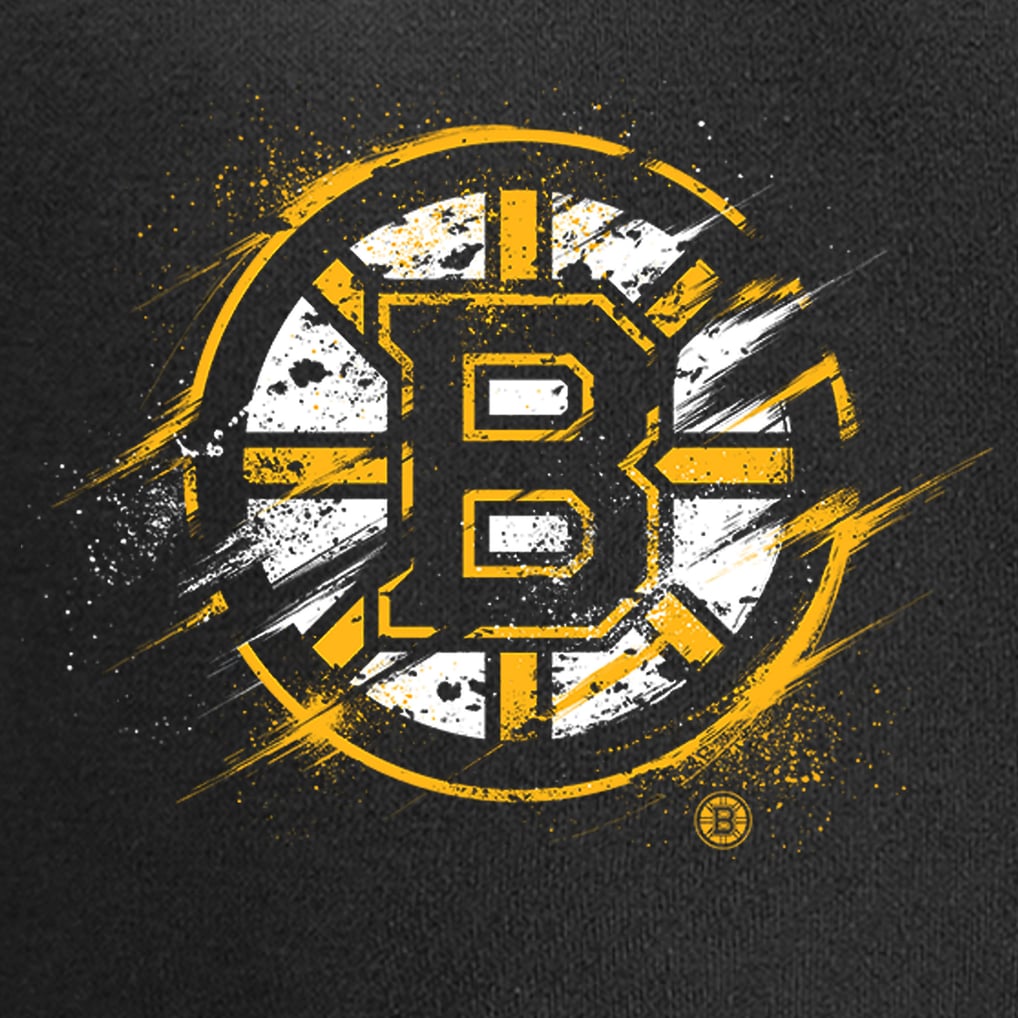 Boston Bruins Splatter Logo Pullover Hoodie - Black