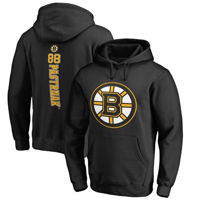 David Pastrnak Boston Bruins Backer Pullover Hoodie - Black