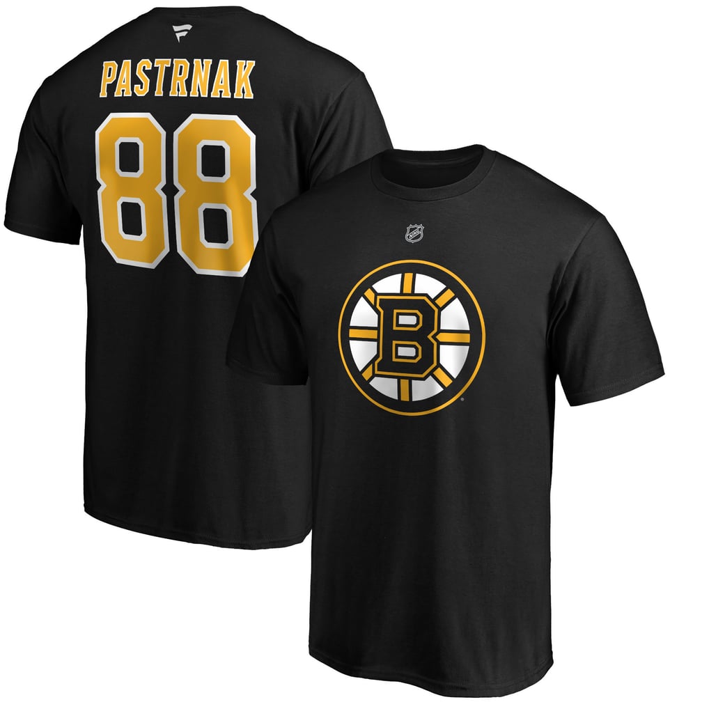 David Pastrnak Boston Bruins Fanatics Authentic Stack Player Name & Number T-Shirt - Black