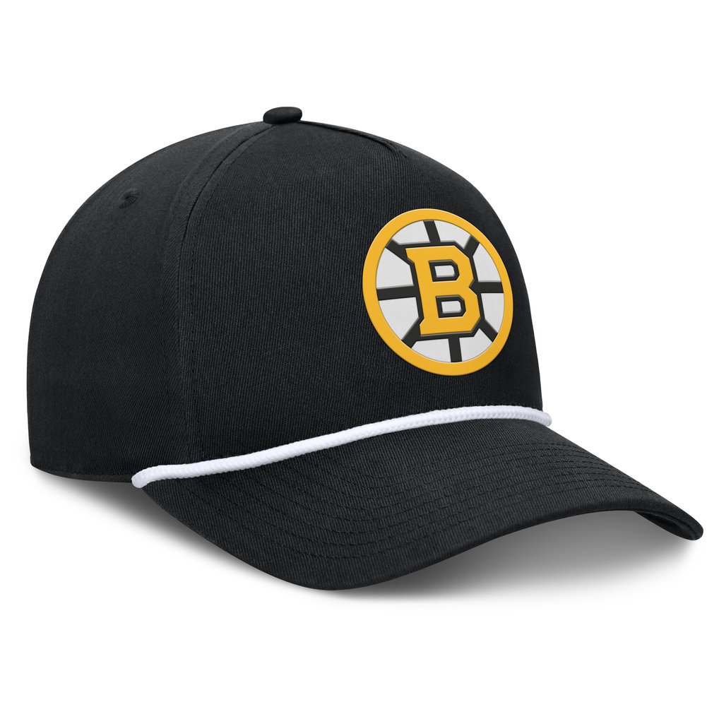 Boston Bruins Fanatics Authentic Pro Rink Roper A-Frame Adjustable Hat - Black