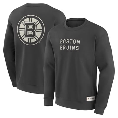 Boston Bruins Fanatics Elements Future Ground Lettering Pullover Sweatshirt - Charcoal