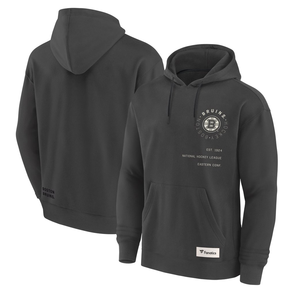 Boston Bruins Fanatics Future Ground Info Pullover Hoodie - Charcoal