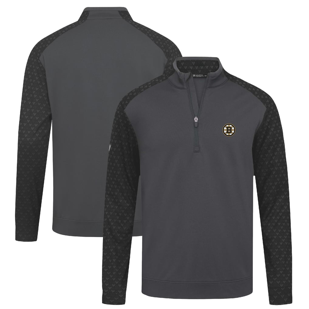 Boston Bruins Levelwear Aztec Insignia Core Quarter-Zip Pullover Top - Charcoal