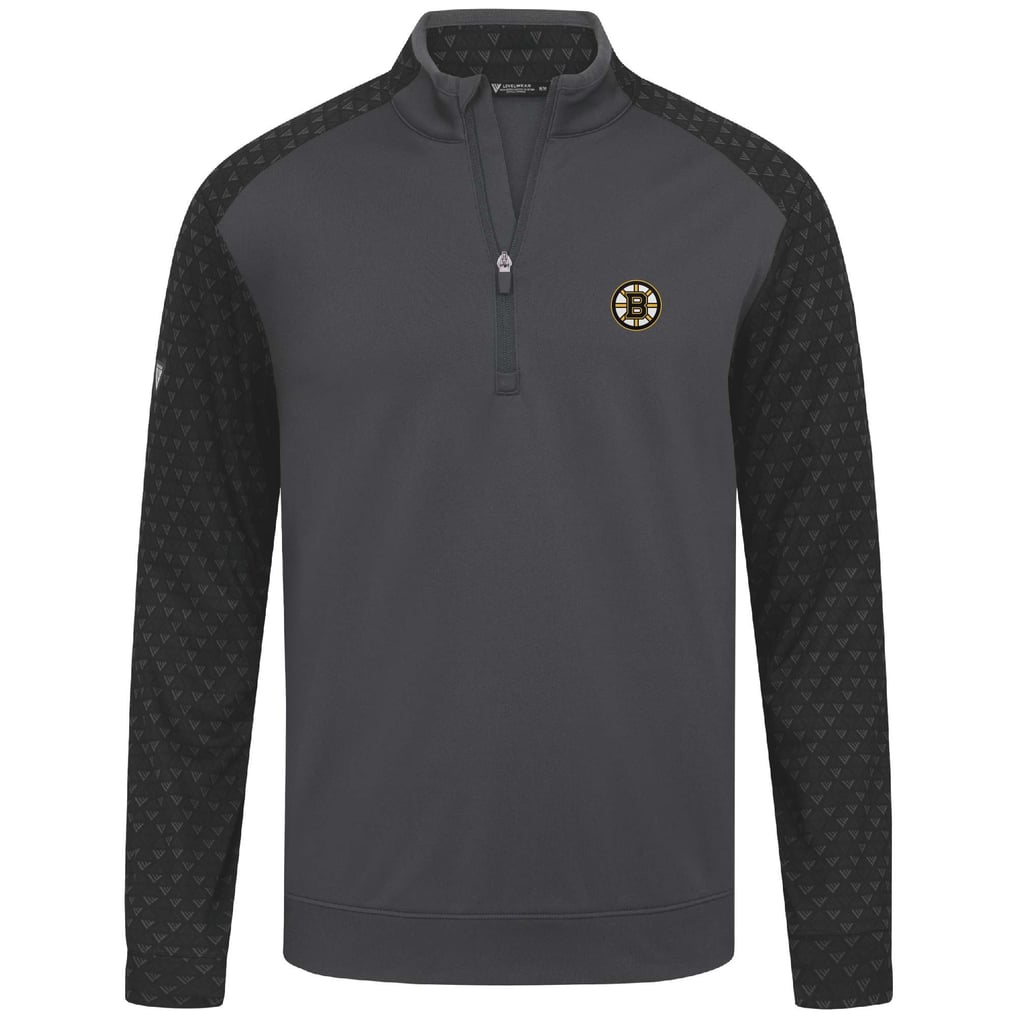 Boston Bruins Levelwear Aztec Insignia Core Quarter-Zip Pullover Top - Charcoal