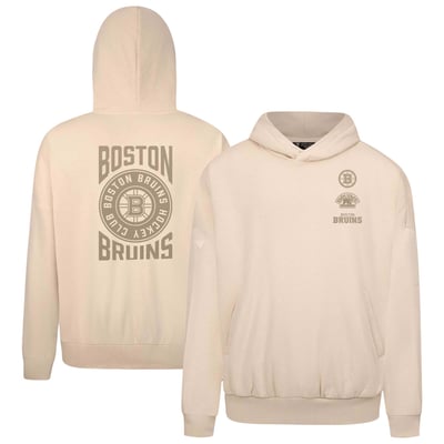 Boston Bruins Levelwear Contact Stamp Pullover Hoodie - Cream
