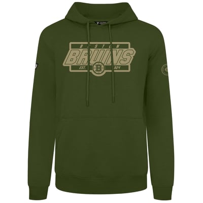 Boston Bruins Levelwear Podium Pullover Hoodie - Olive