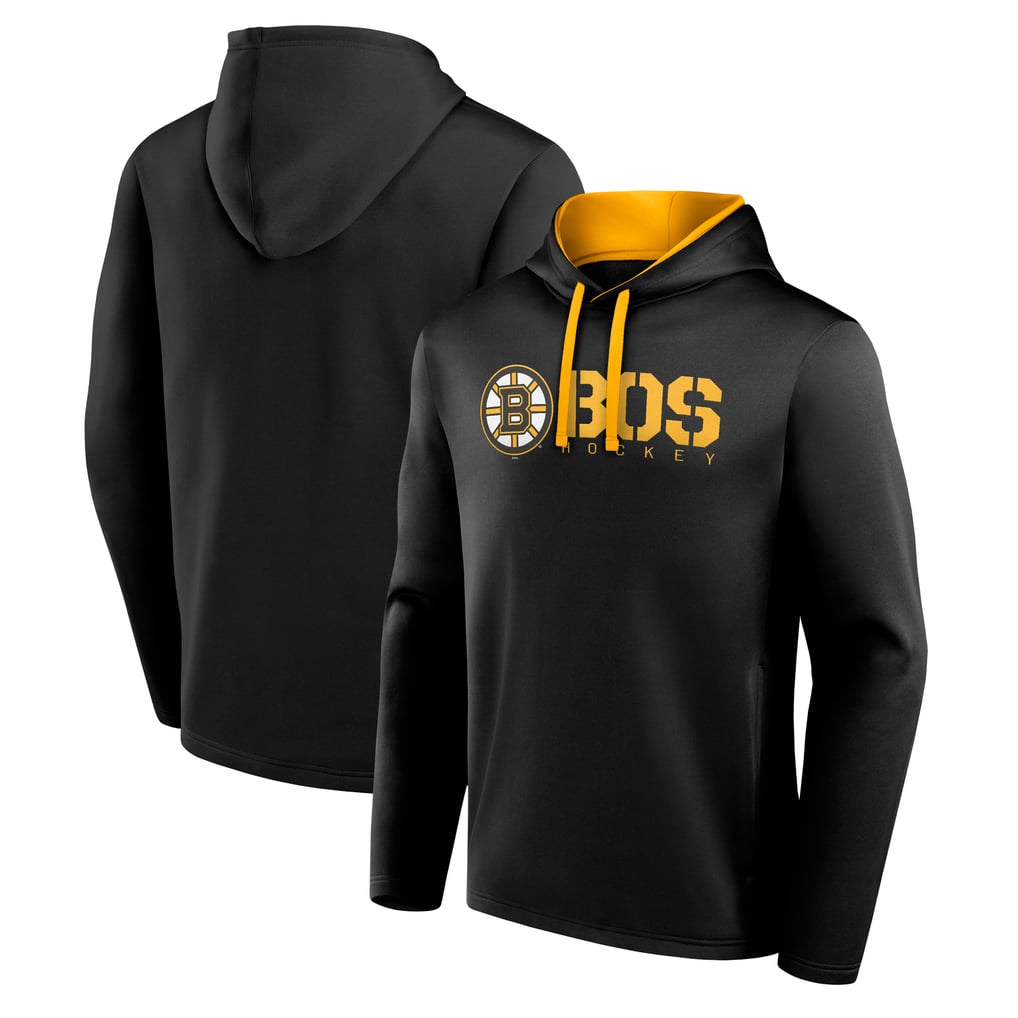 Boston Bruins Logo Athletic Head Start Pullover Hoodie - Black