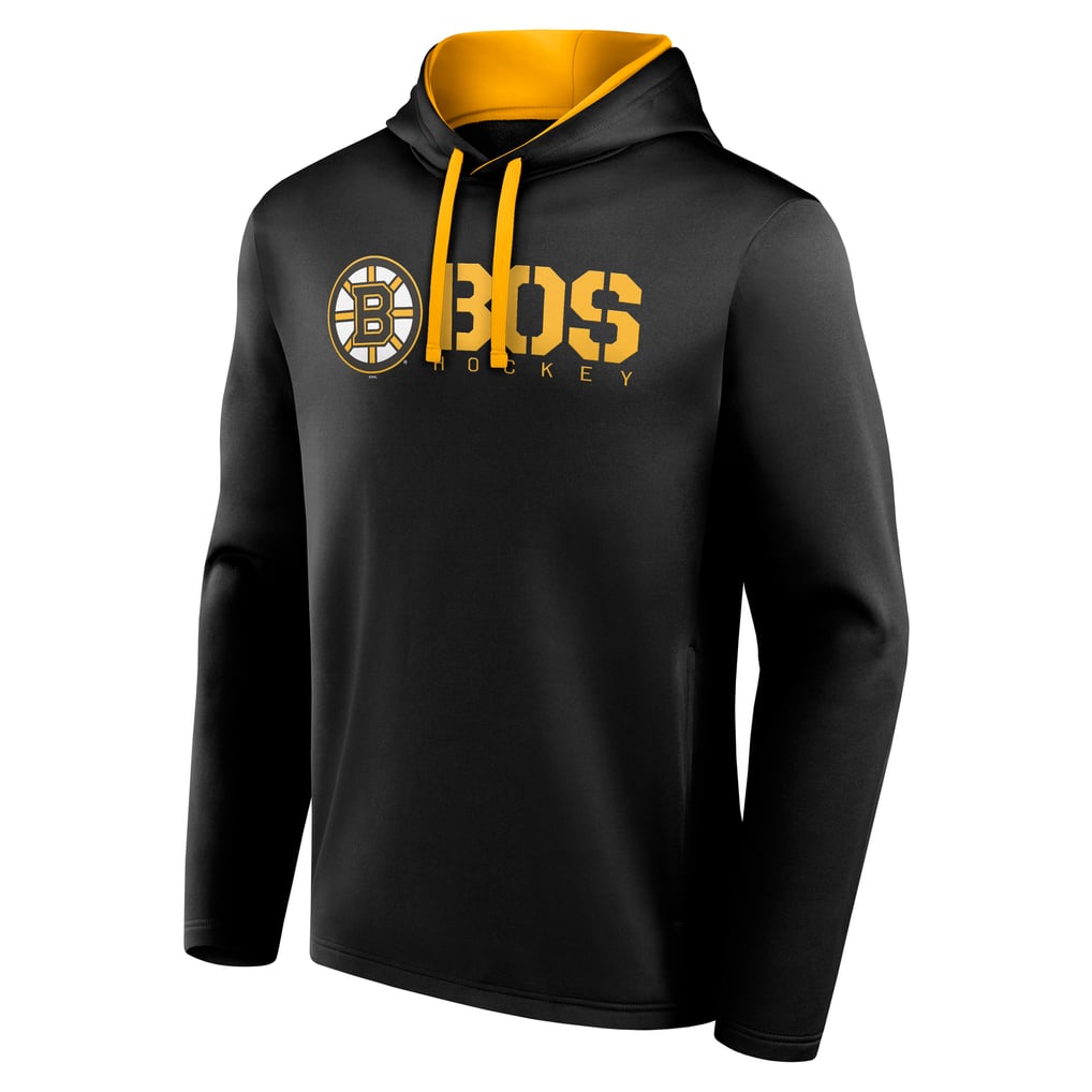 Boston Bruins Logo Athletic Head Start Pullover Hoodie - Black