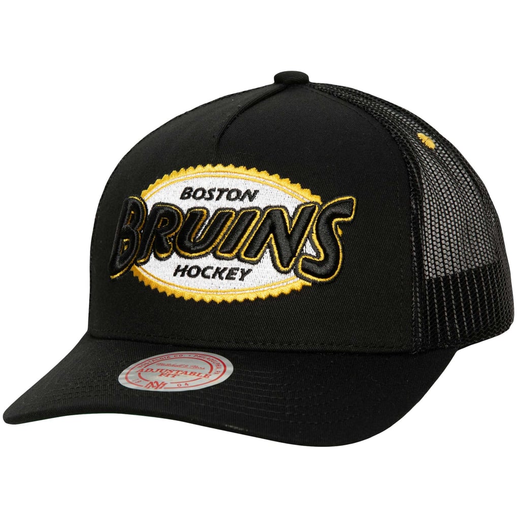 Boston Bruins Mitchell & Ness Team Seal Trucker Snapback Hat - Black