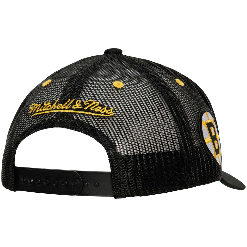 Boston Bruins Mitchell & Ness Team Seal Trucker Snapback Hat - Black