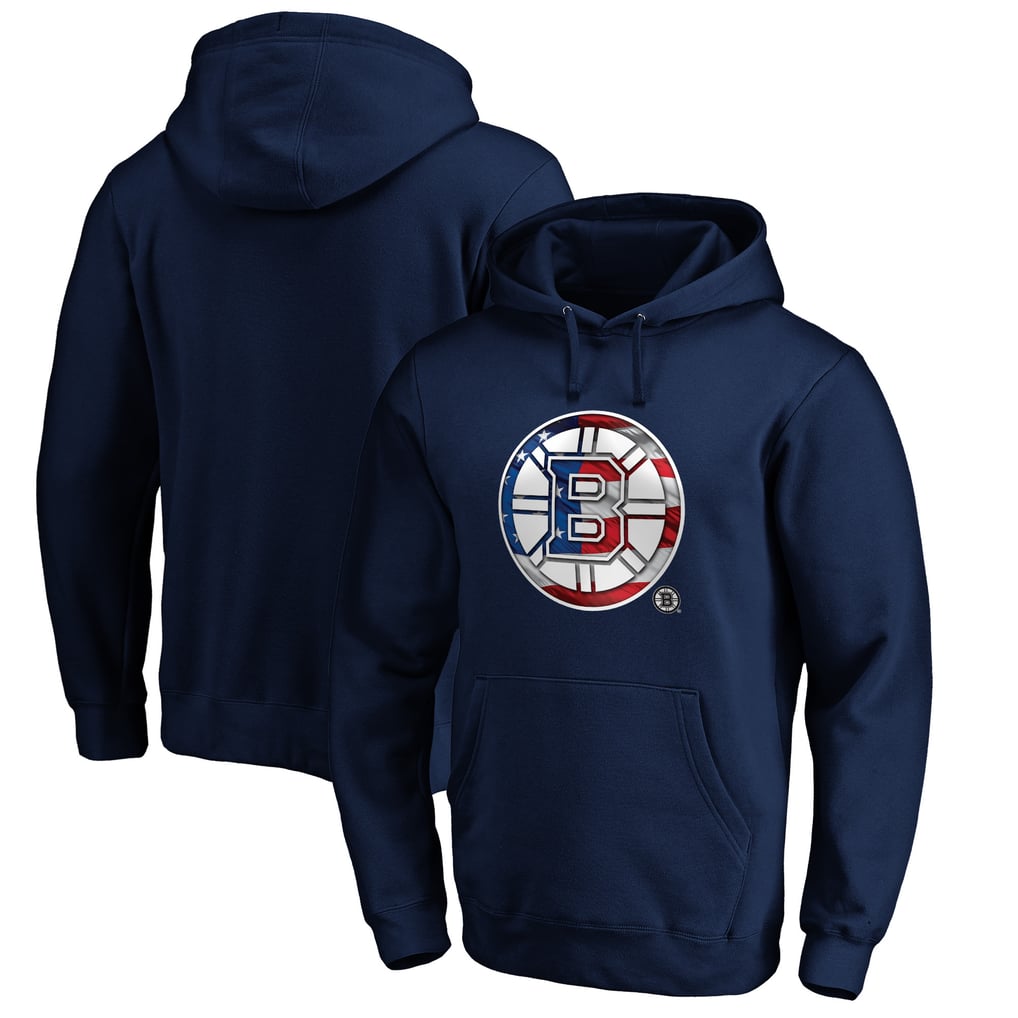 Boston Bruins Banner Wave Logo Pullover Hoodie - Navy