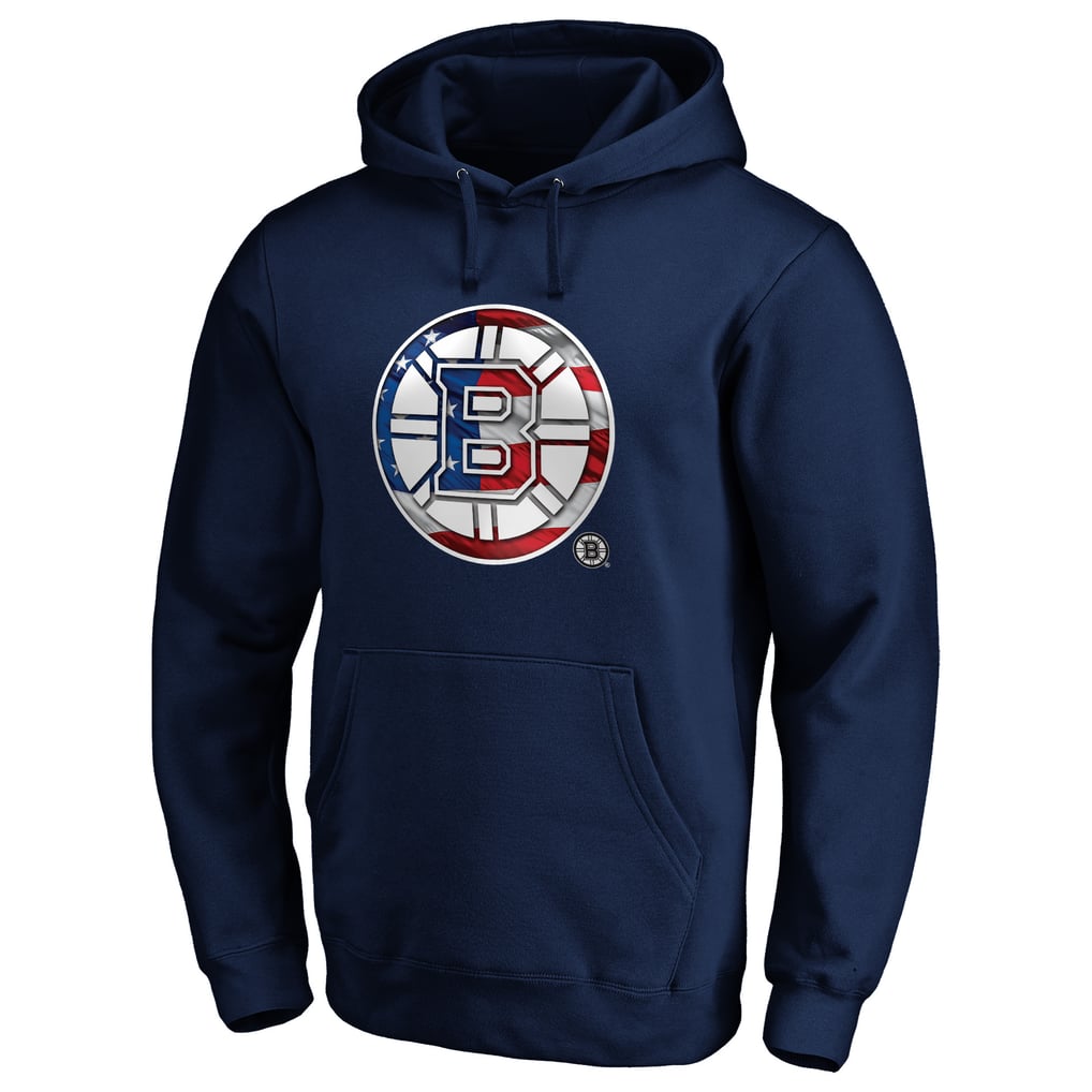 Boston Bruins Banner Wave Logo Pullover Hoodie - Navy