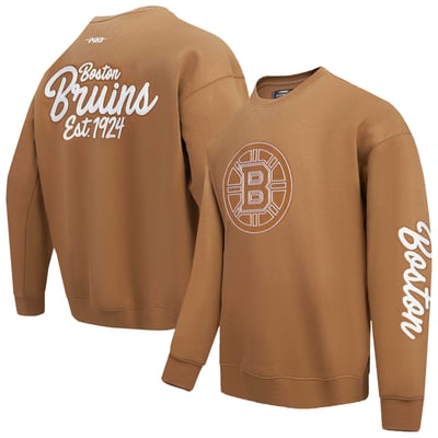  Boston Bruins Pro Standard Paint the City Pullover Sweatshirt - Brown