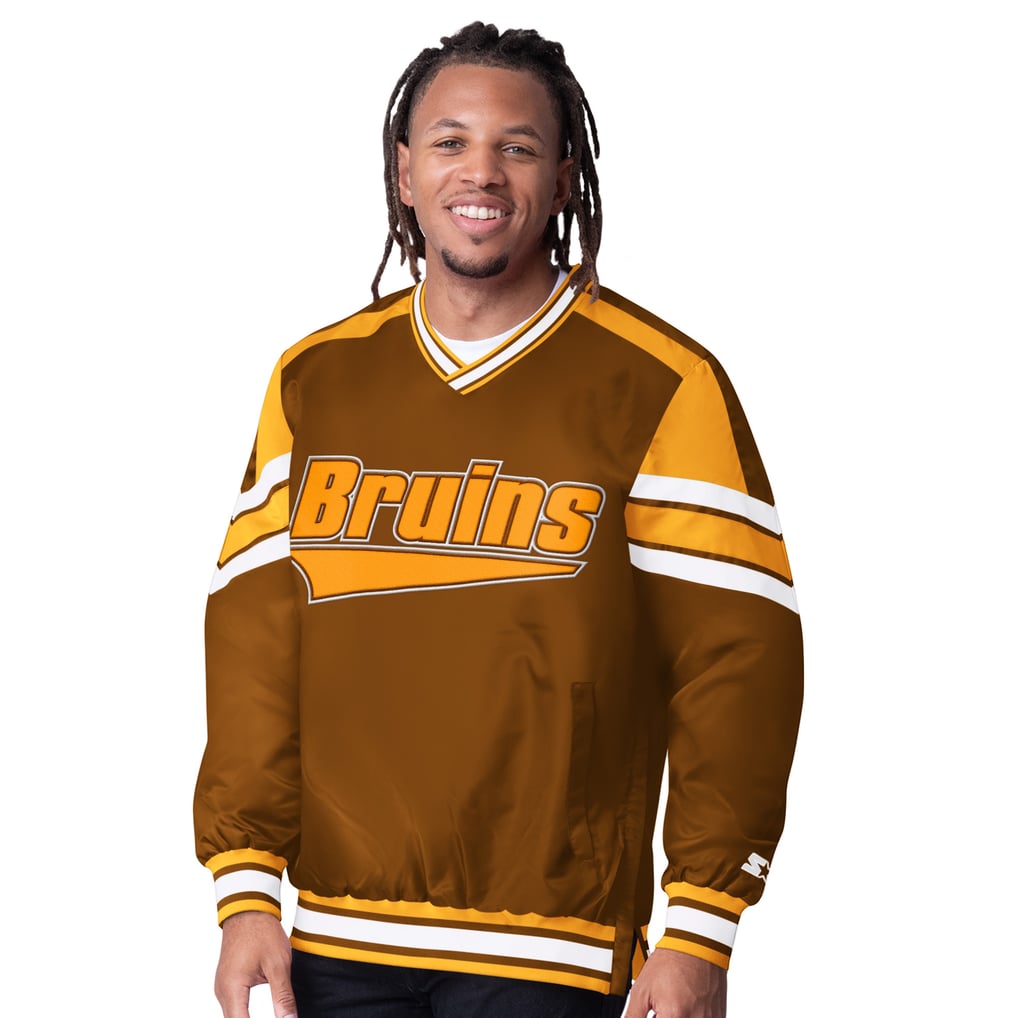  Boston Bruins Starter Reliever V-Neck Pullover Jacket - Black