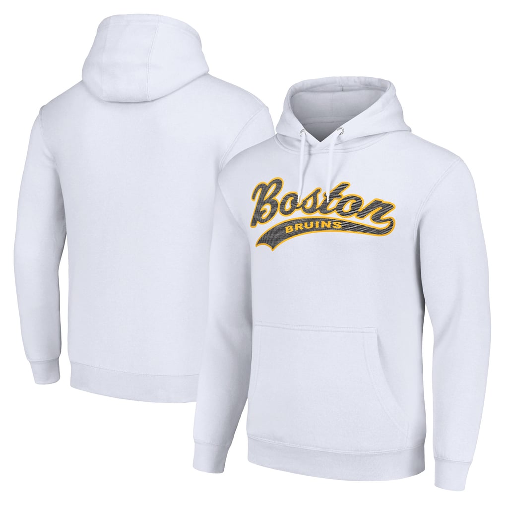 Boston Bruins Starter Tailsweep Fleece Tri-Blend Pullover Hoodie - White