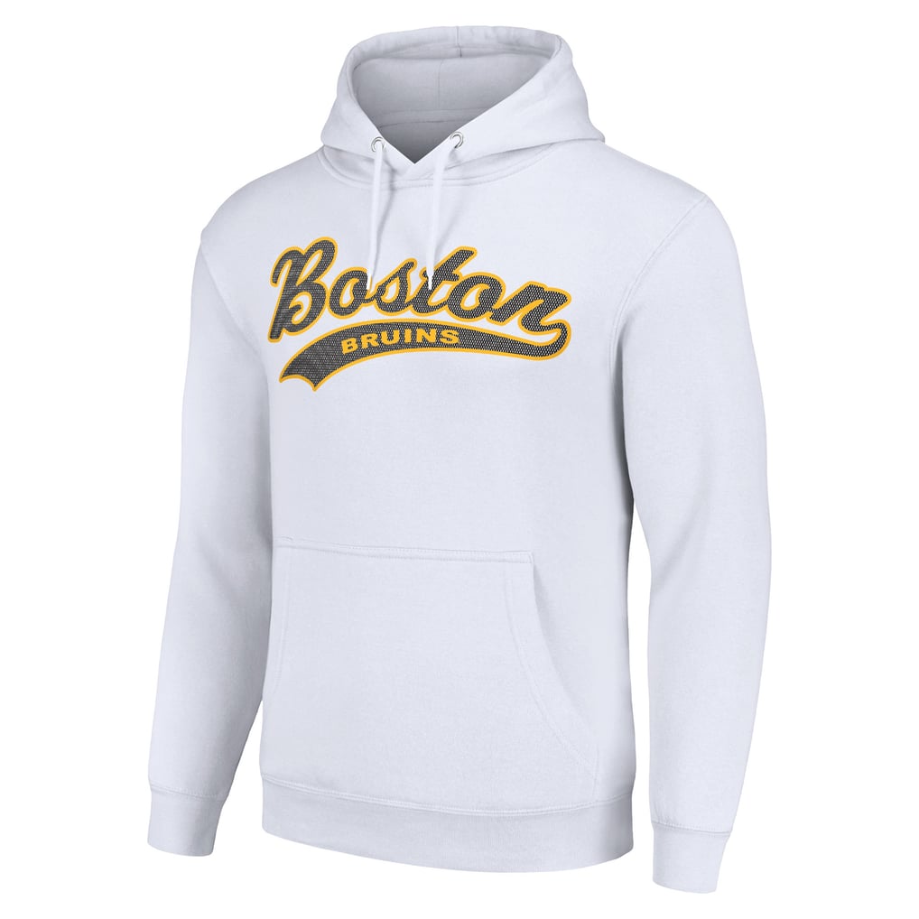 Boston Bruins Starter Tailsweep Fleece Tri-Blend Pullover Hoodie - White