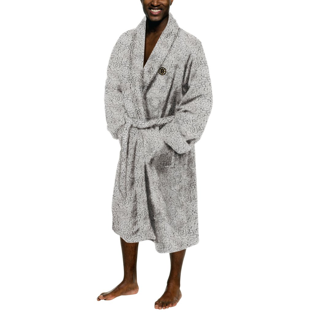 Boston Bruins The Northwest Group Sherpa Bathrobe - Gray