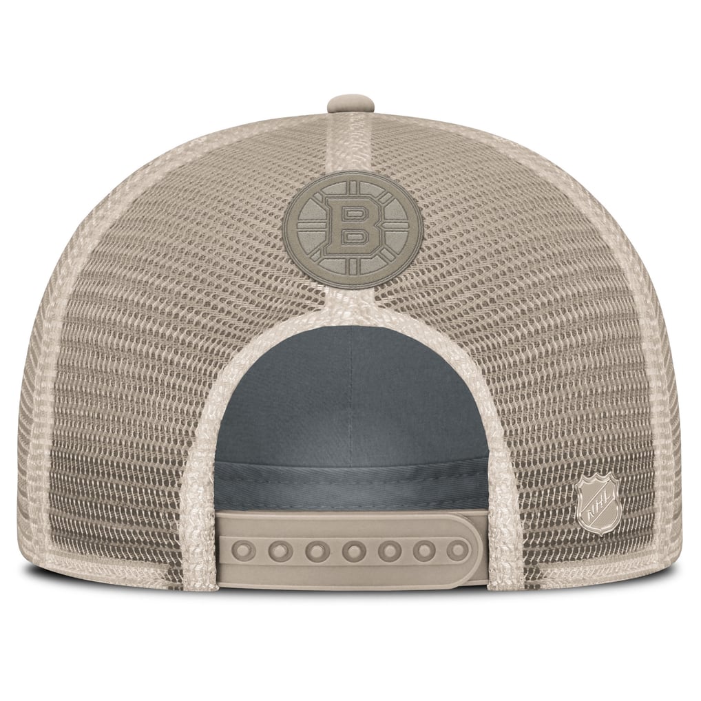 Boston Bruins Fanatics Women's Authentic Pro Road Trucker Adjustable Hat - Tan