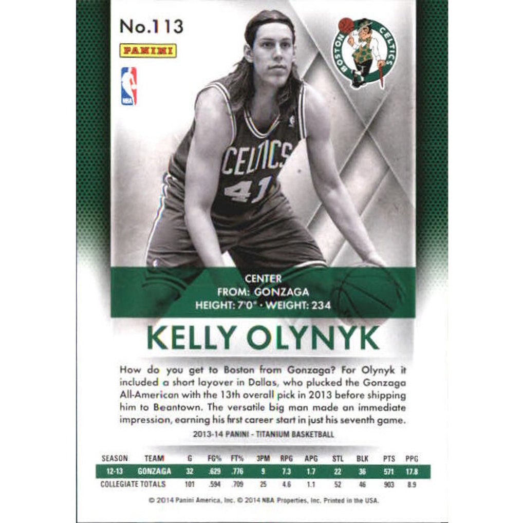 2013-14 Panini Titanium Draft Position #113 Kelly Olynyk/13