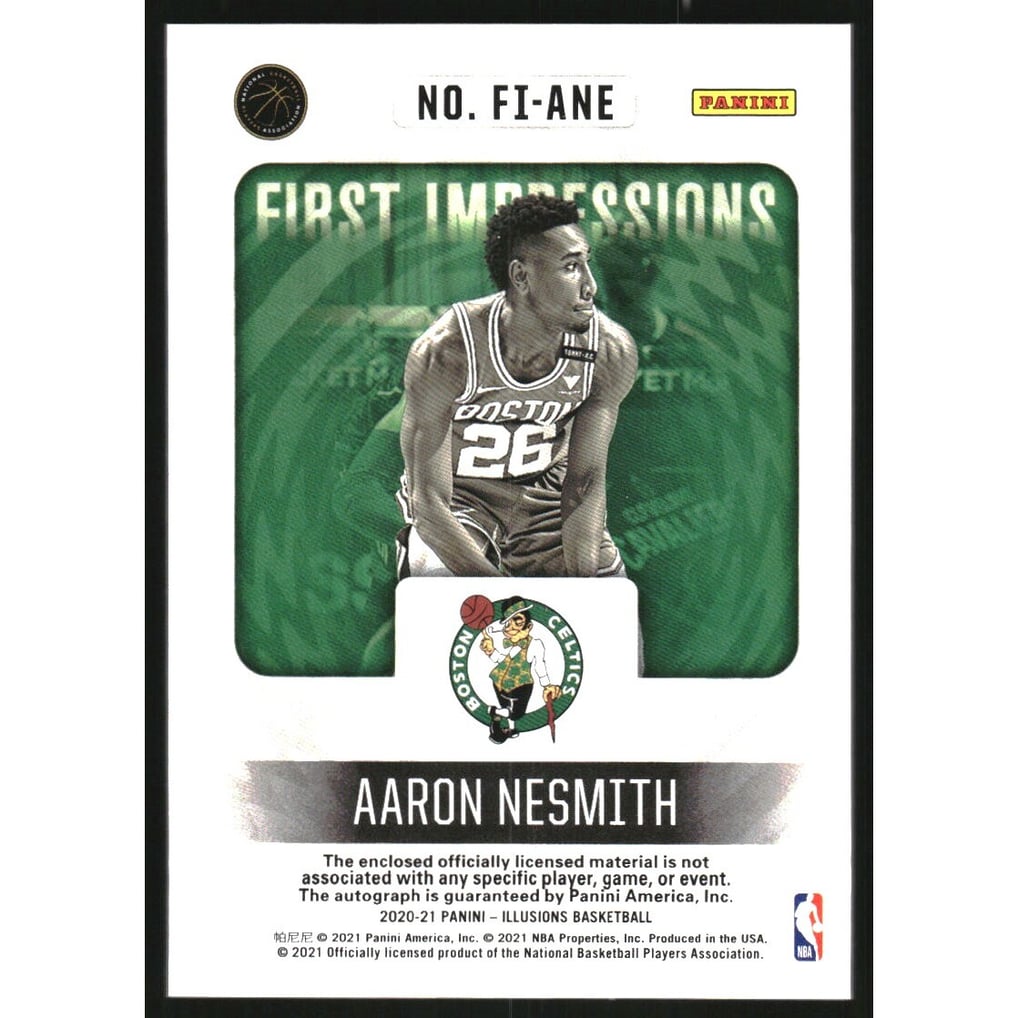 2020-21 Panini Illusions First Impressions Jersey Autographs #8 Aaron Nesmith