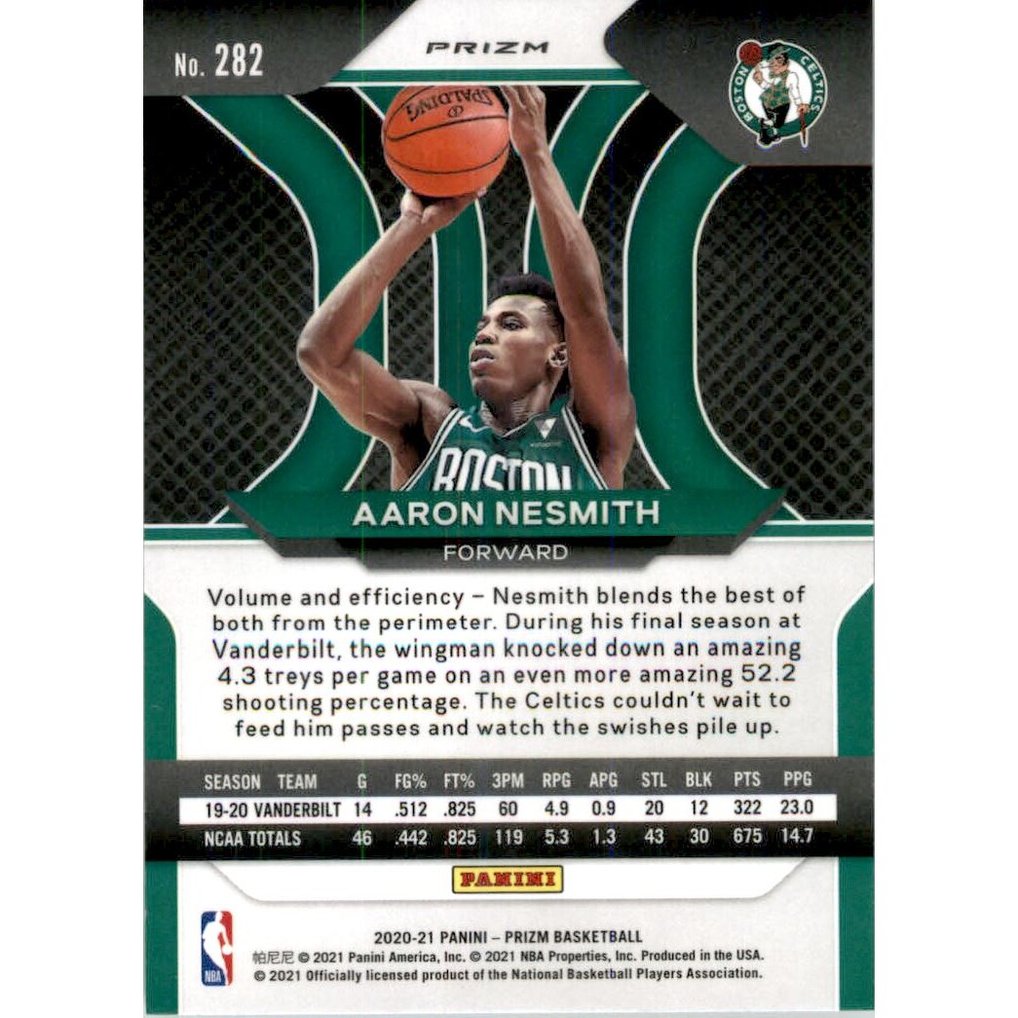 2020-21 Panini Prizm Prizms Fast Break #282 Aaron Nesmith