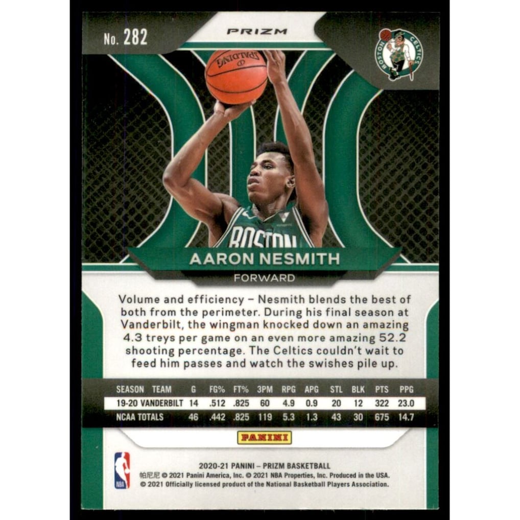 2020-21 Panini Prizm Prizms Ruby Wave #282 Aaron Nesmith