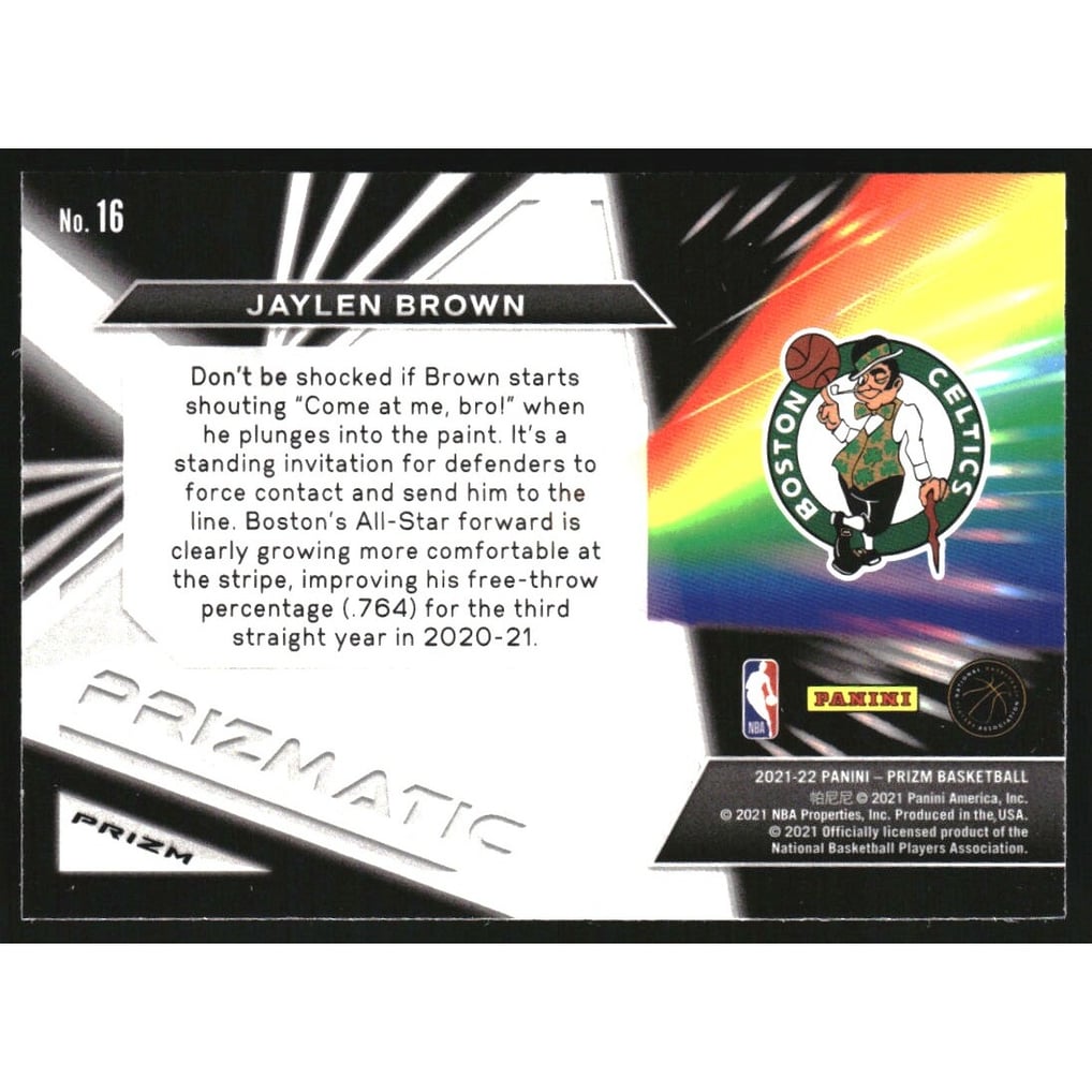 2021-22 Panini Prizm Prizmatic Prizms Silver #16 Jaylen Brown