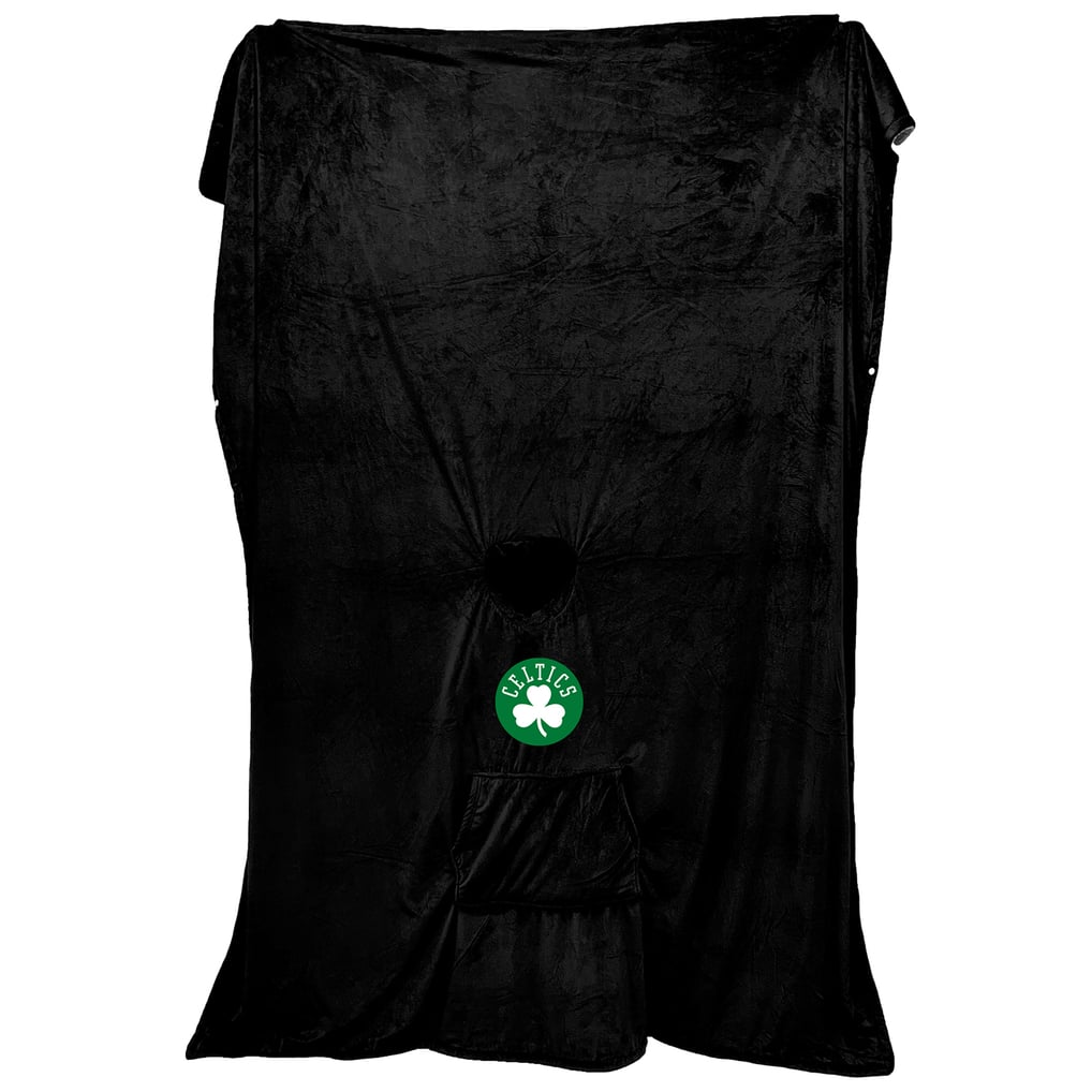 Boston Celtics 60" x 80" Logo Patch Team Color Bloncho with Sherpa