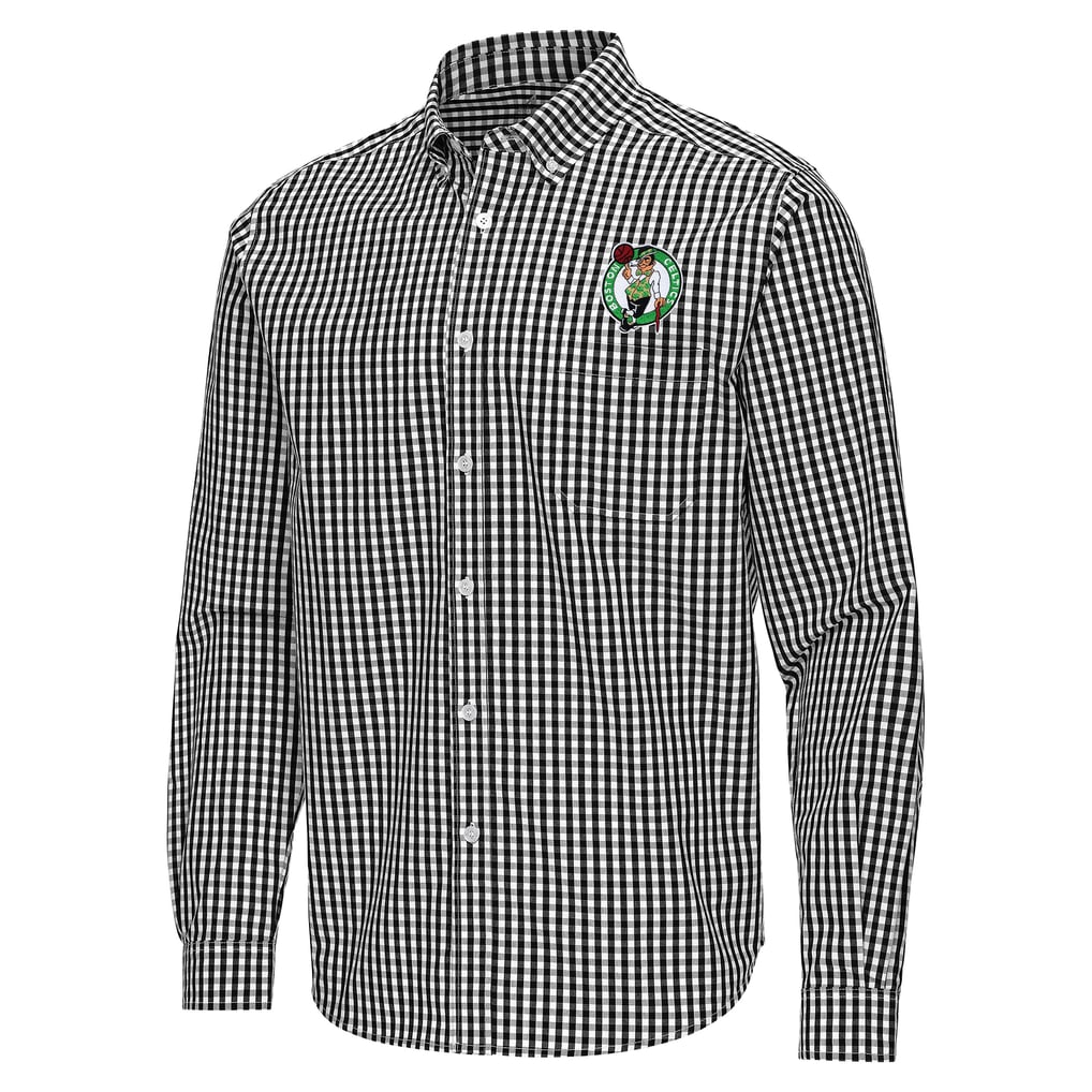 Boston Celtics Antigua Ellis Woven Tri-Blend Button-Down Shirt - Black
