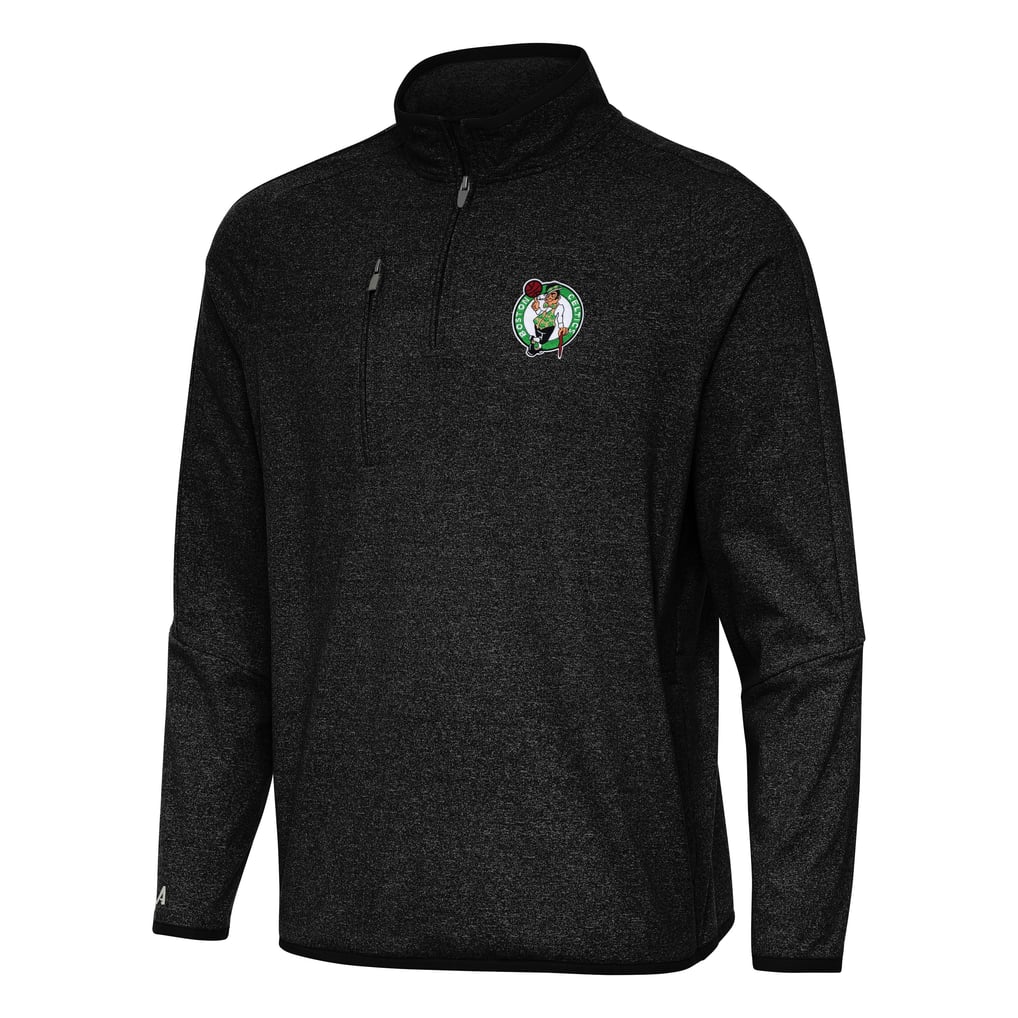 Boston Celtics Antigua Certain Quarter-Zip Tri-Blend Sweatshirt - Heather Black