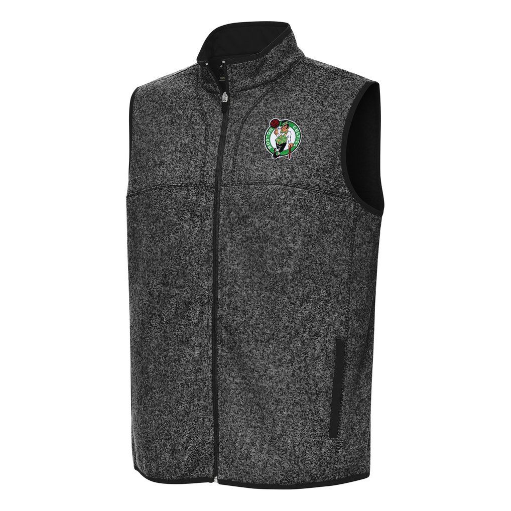 Boston Celtics Antigua Fortune Full-Zip Vest - Heather Black