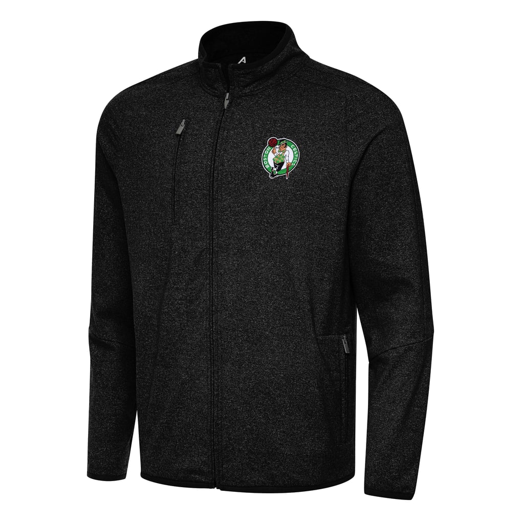 Boston Celtics Antigua Hold-Up Full-Zip Tri-Blend Jacket - Heather Black