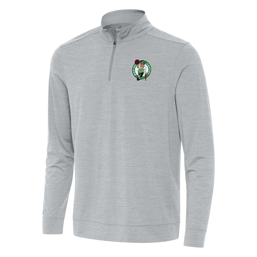 Boston Celtics Antigua Bright Quarter-Zip Top - Heather Gray