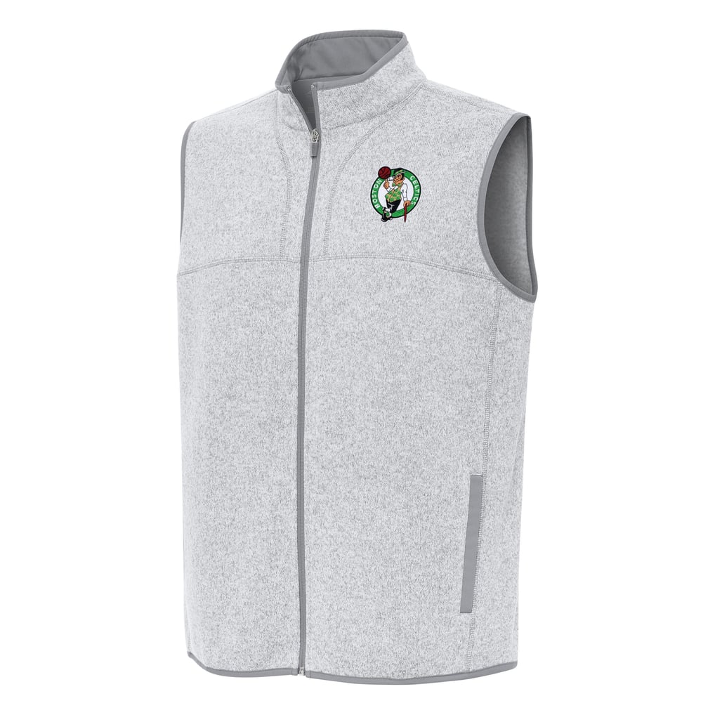 Boston Celtics Antigua Fortune Full-Zip Vest - Heather Gray