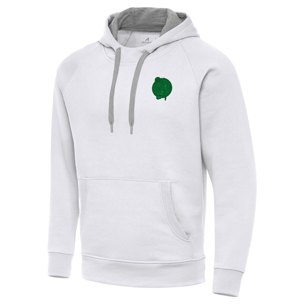 Boston Celtics Antigua St. Patrick's Day Victory Raglan Pullover Hoodie - White