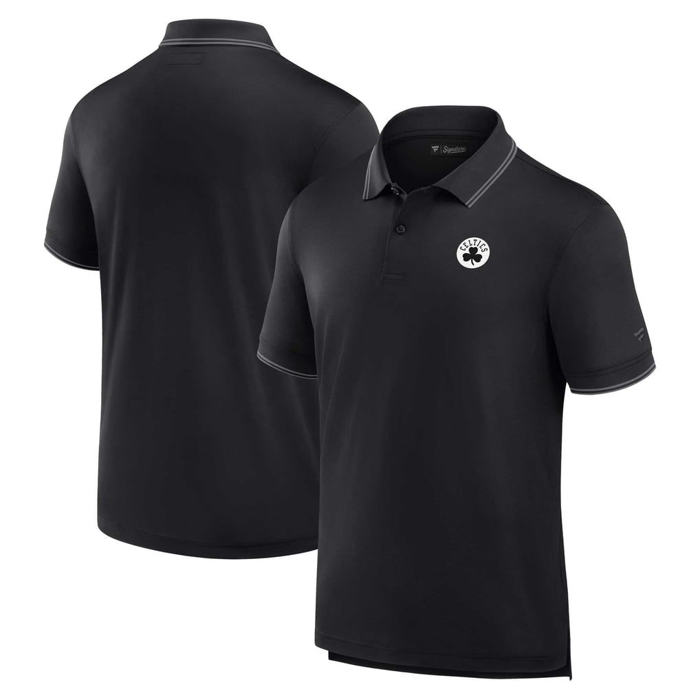 Boston Celtics Fanatics Front Office Pique Polo - Black