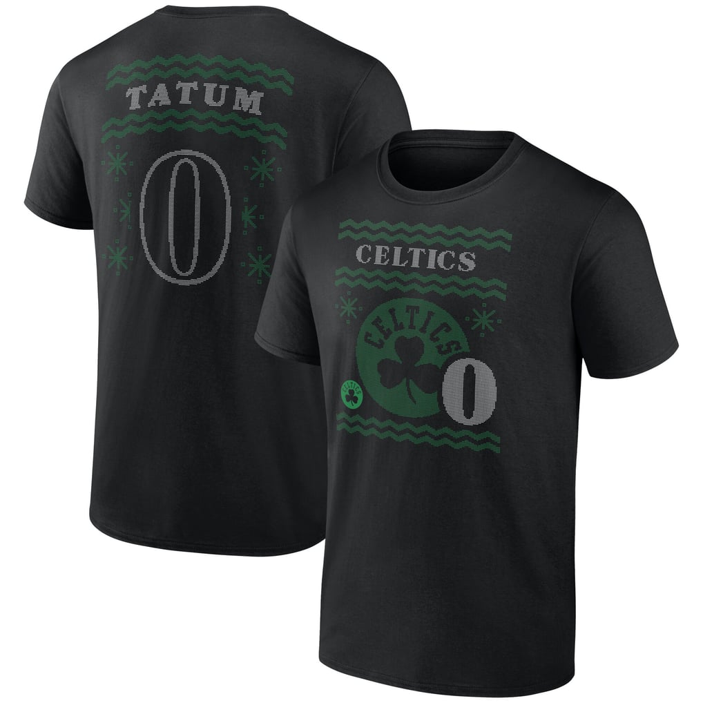 Jayson Tatum Boston Celtics Ugly Sweater Name & Number T-Shirt - Black