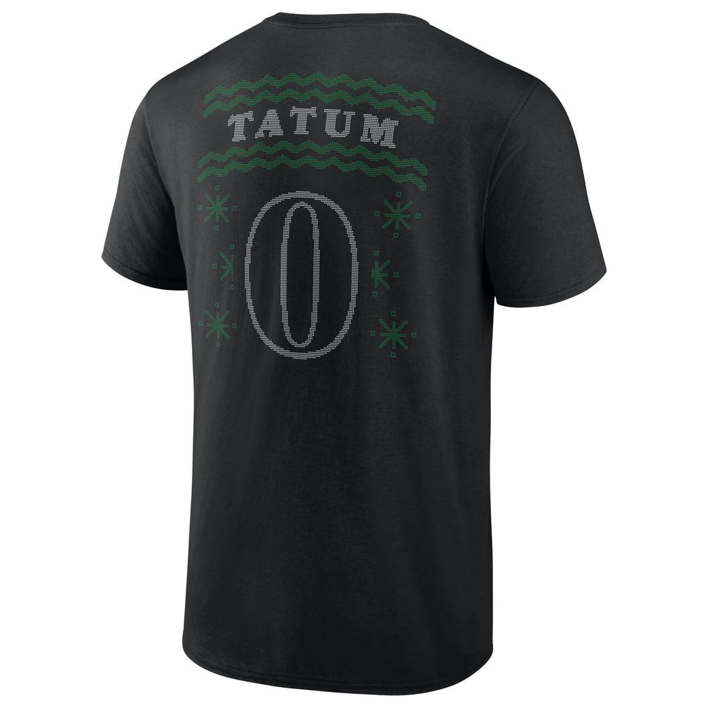 Jayson Tatum Boston Celtics Ugly Sweater Name & Number T-Shirt - Black