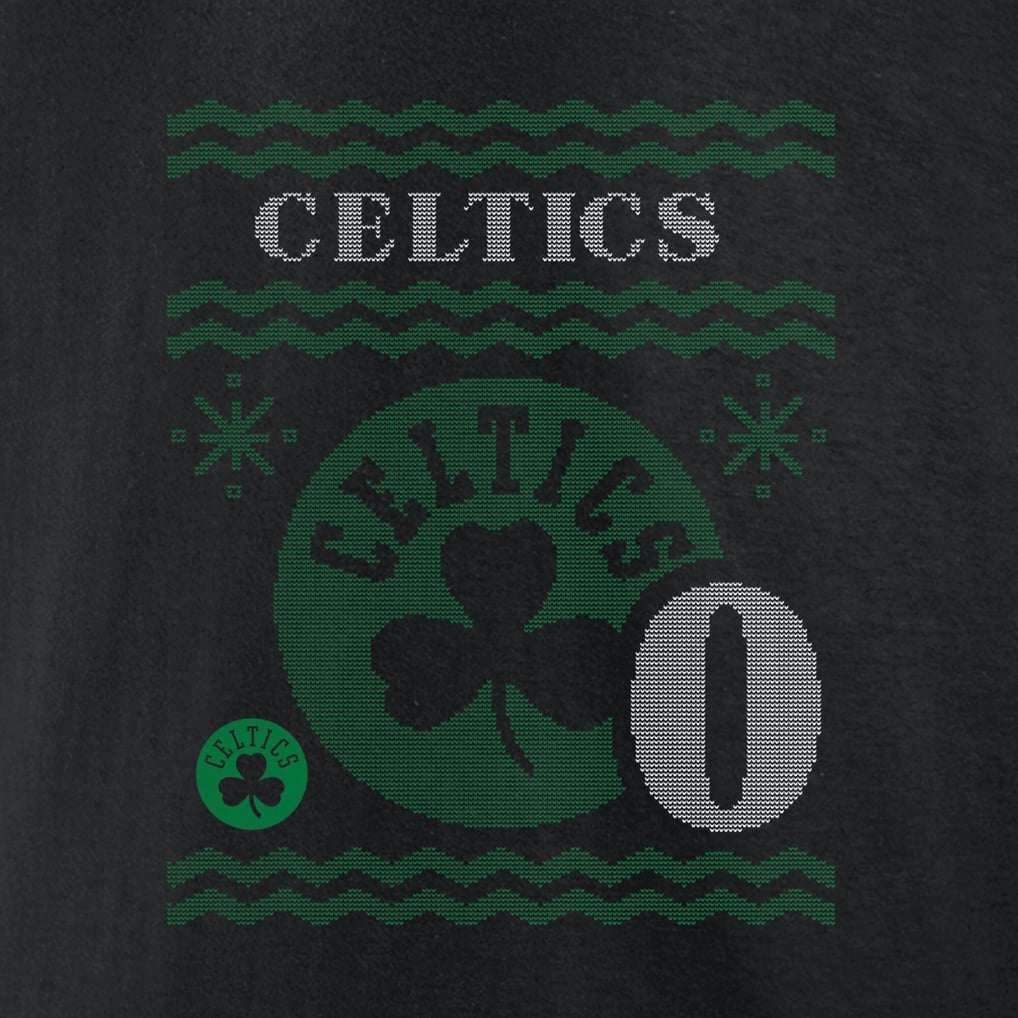 Jayson Tatum Boston Celtics Ugly Sweater Name & Number T-Shirt - Black