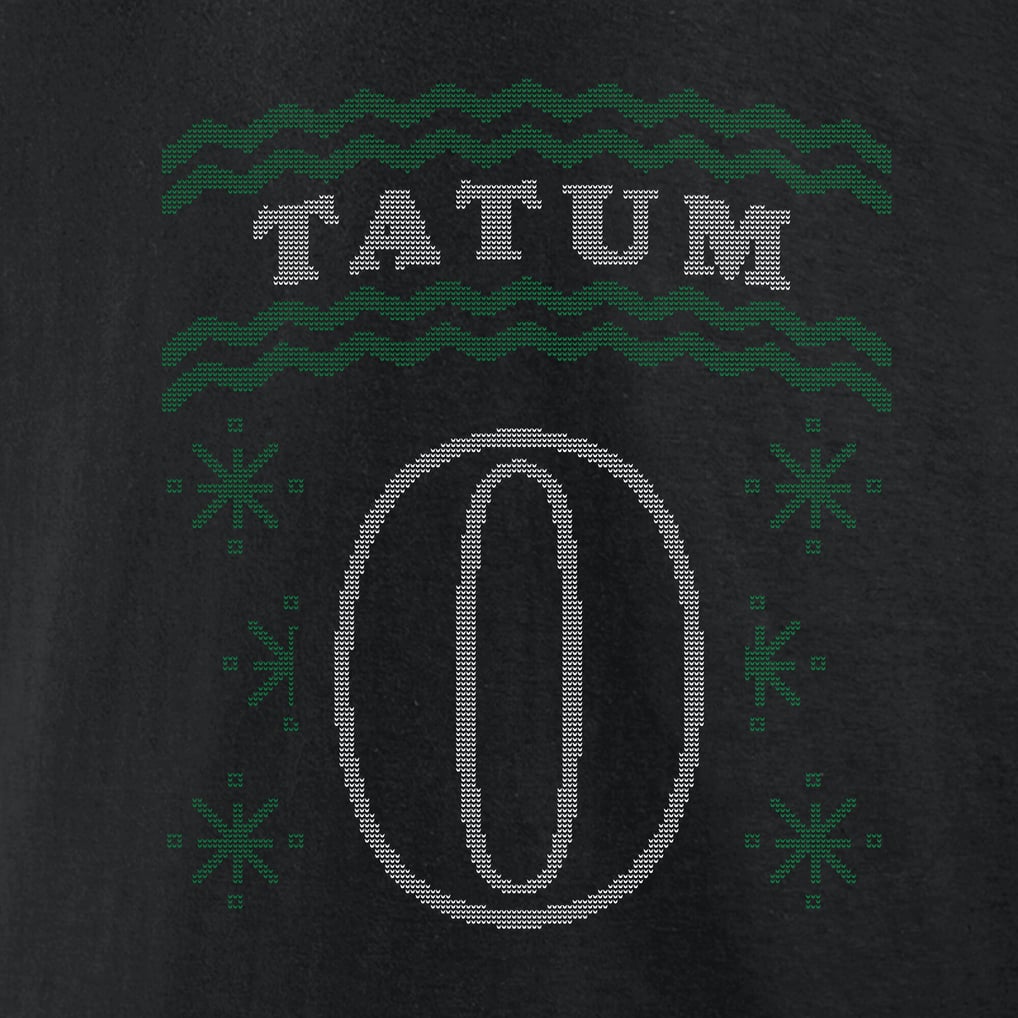 Jayson Tatum Boston Celtics Ugly Sweater Name & Number T-Shirt - Black