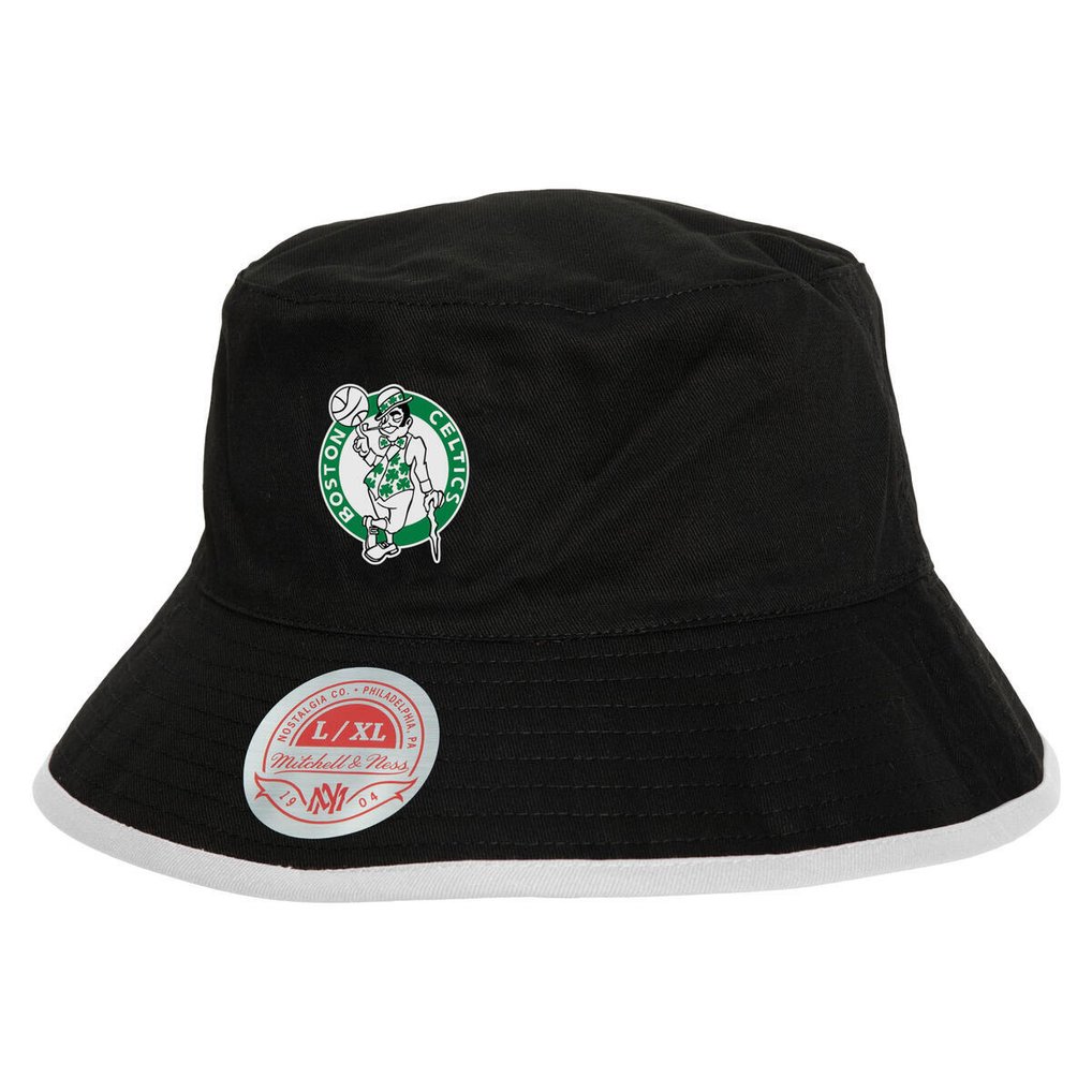 Boston Celtics Mitchell & Ness Flip It Reversible Bucket Hat - Black