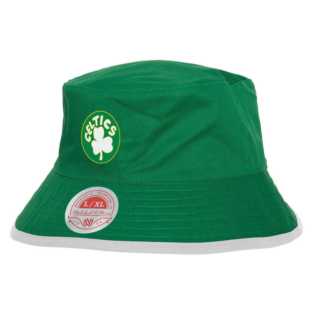 Boston Celtics Mitchell & Ness Flip It Reversible Bucket Hat - Black