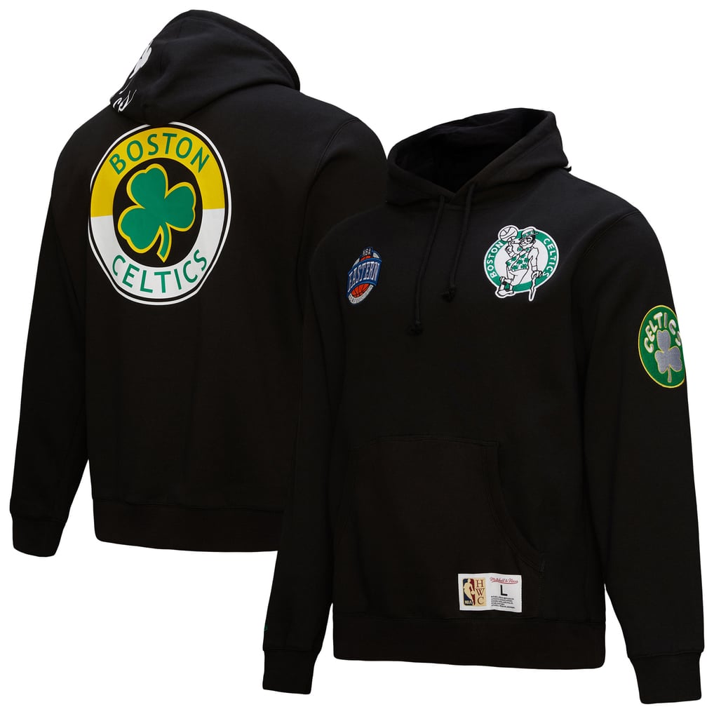  Boston Celtics Mitchell & Ness Hardwood Classics Blackout Collection Pullover Hoodie - Black