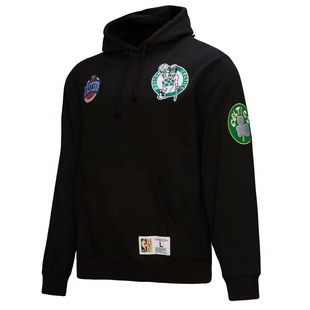 Boston Celtics Mitchell & Ness Hardwood Classics Blackout Collection Pullover Hoodie - Black