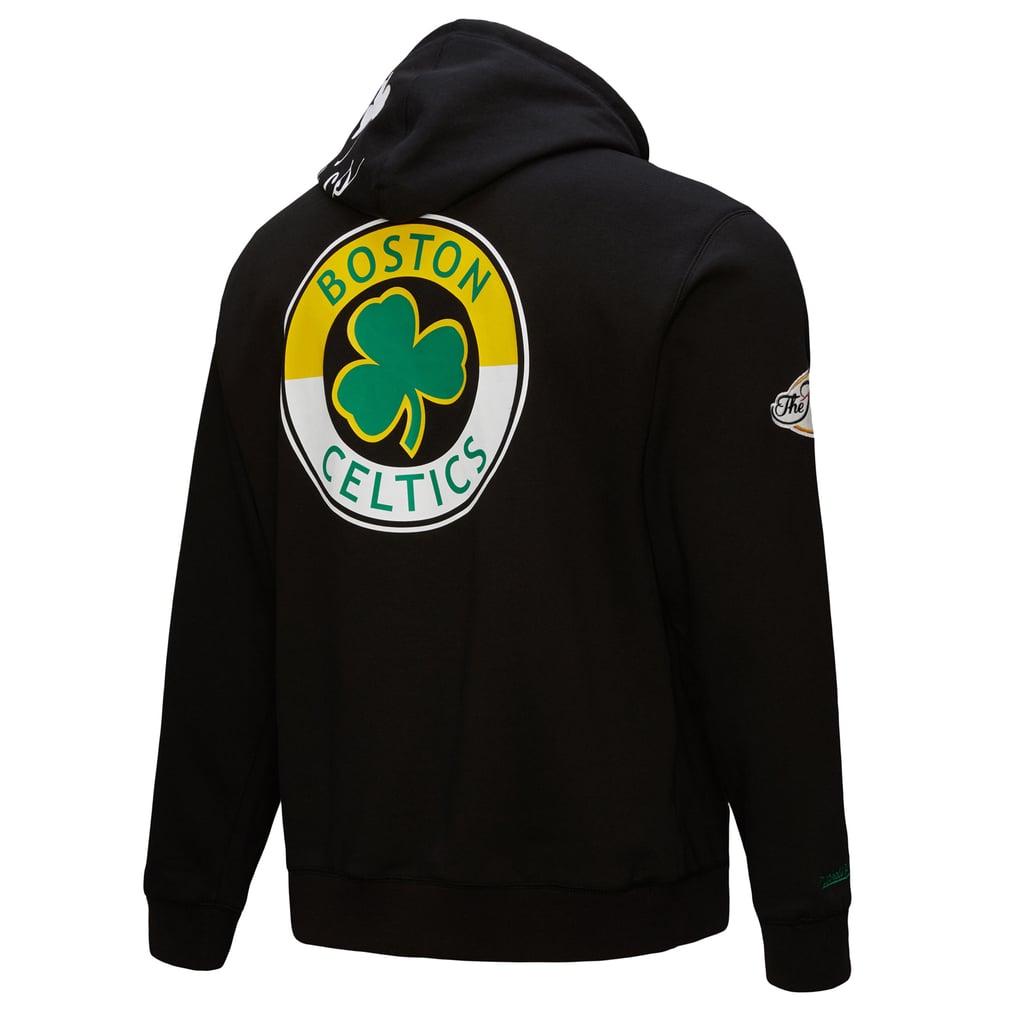  Boston Celtics Mitchell & Ness Hardwood Classics Blackout Collection Pullover Hoodie - Black