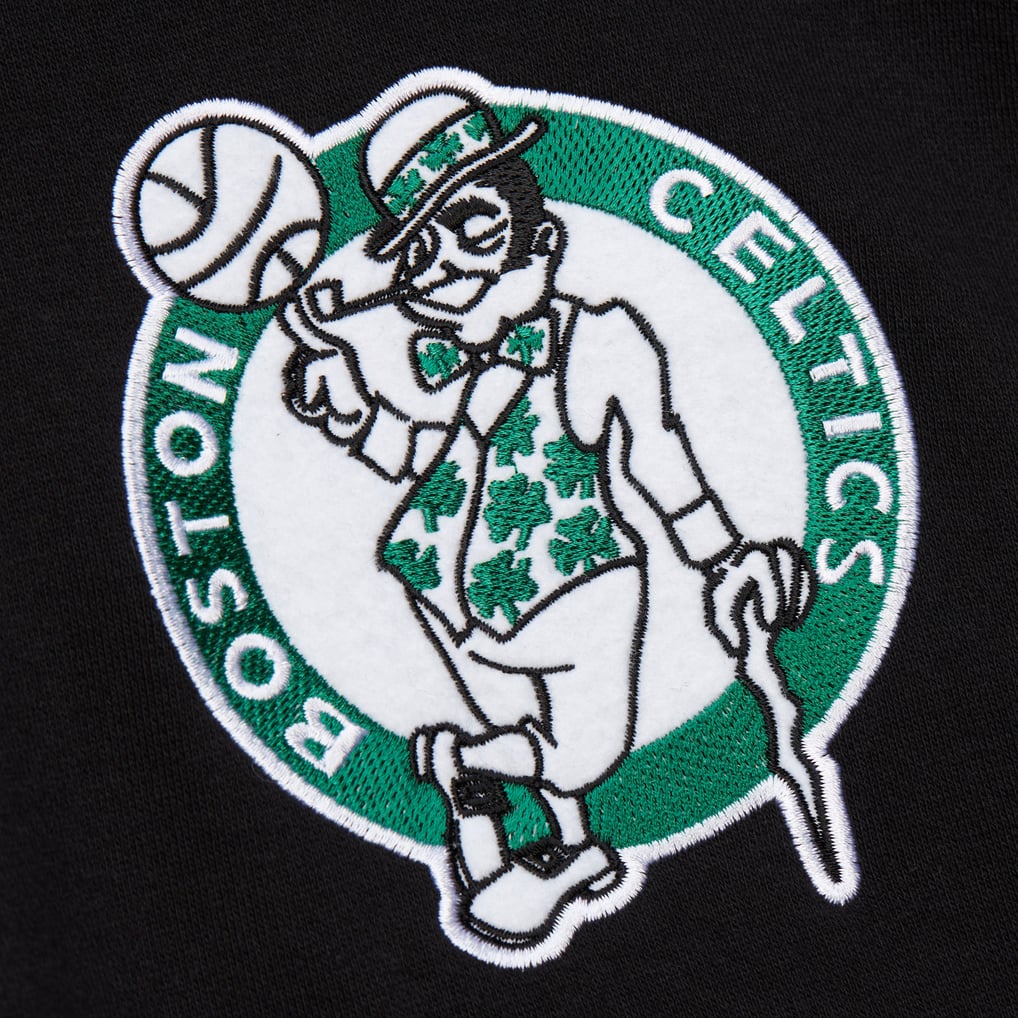  Boston Celtics Mitchell & Ness Hardwood Classics Blackout Collection Pullover Hoodie - Black