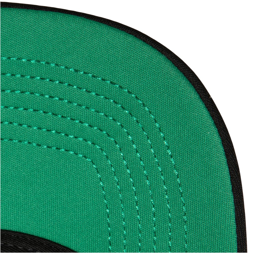 Boston Celtics Mitchell & Ness Hardwood Classics Gold Leaf Mesh Trucker Snapback Hat - Black