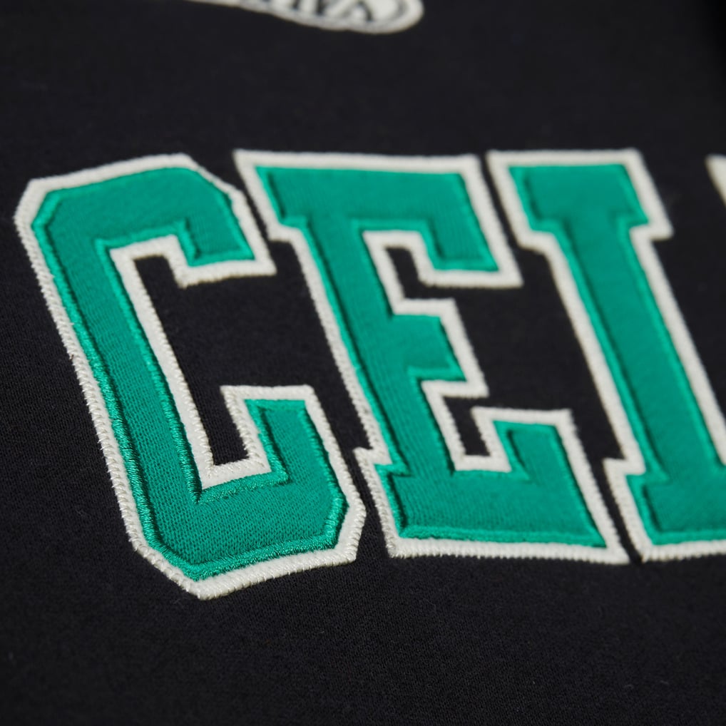  Boston Celtics Mitchell & Ness Vintage Logo Courtside Fleece Full-Button Jacket - Black