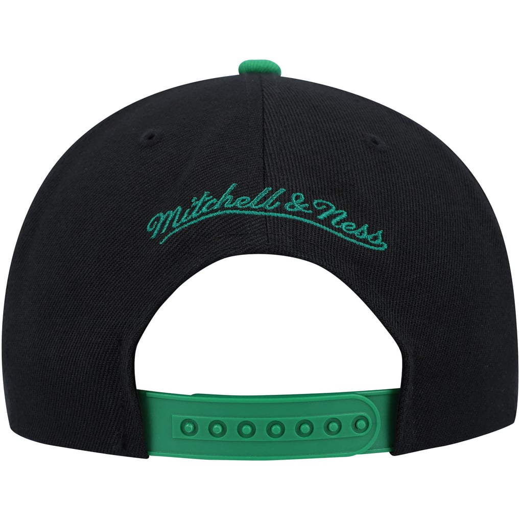 Boston Celtics Mitchell & Ness Side Core 2.0 Snapback Hat - Black/Green