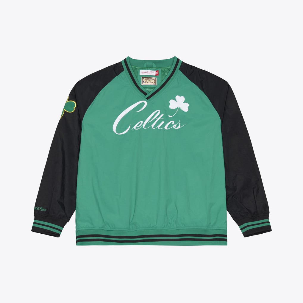  Boston Celtics Mitchell & Ness Classic V-Neck Pullover Jacket - Kelly Green